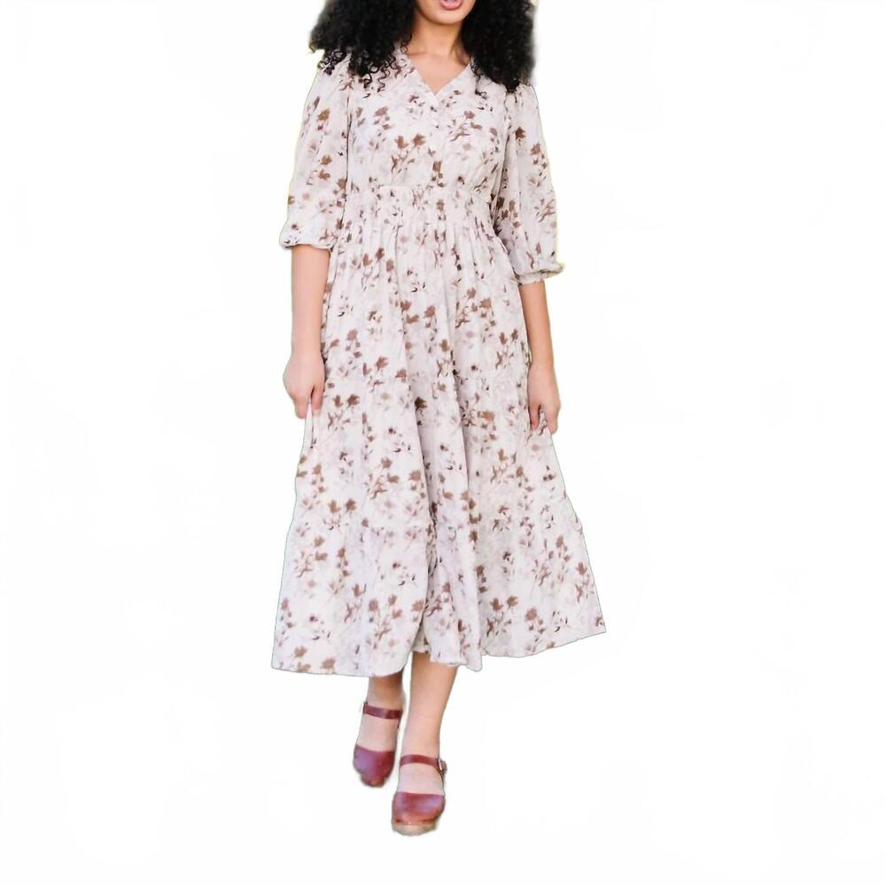 NEW POLAGRAM nina maxi dress in cream